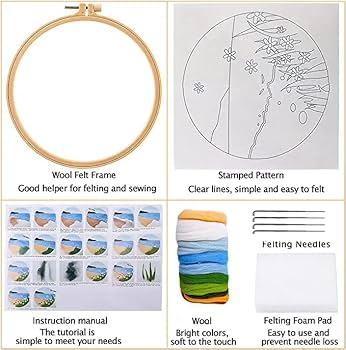 Amazon.com: Wool Needle Felt Poke Starter Set for Beginners